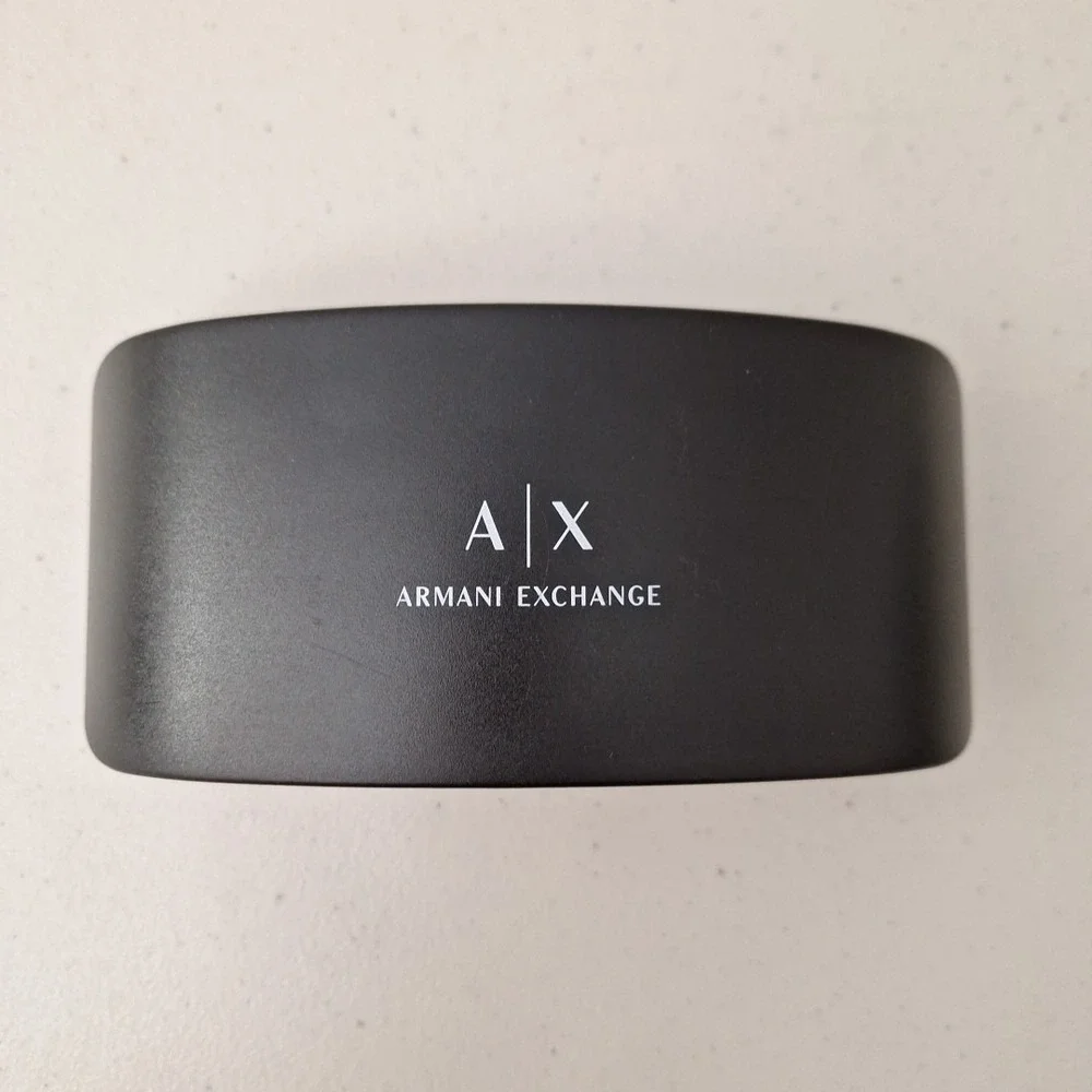 Armani Exchange Glasses Case Black Hardcase Fold Open